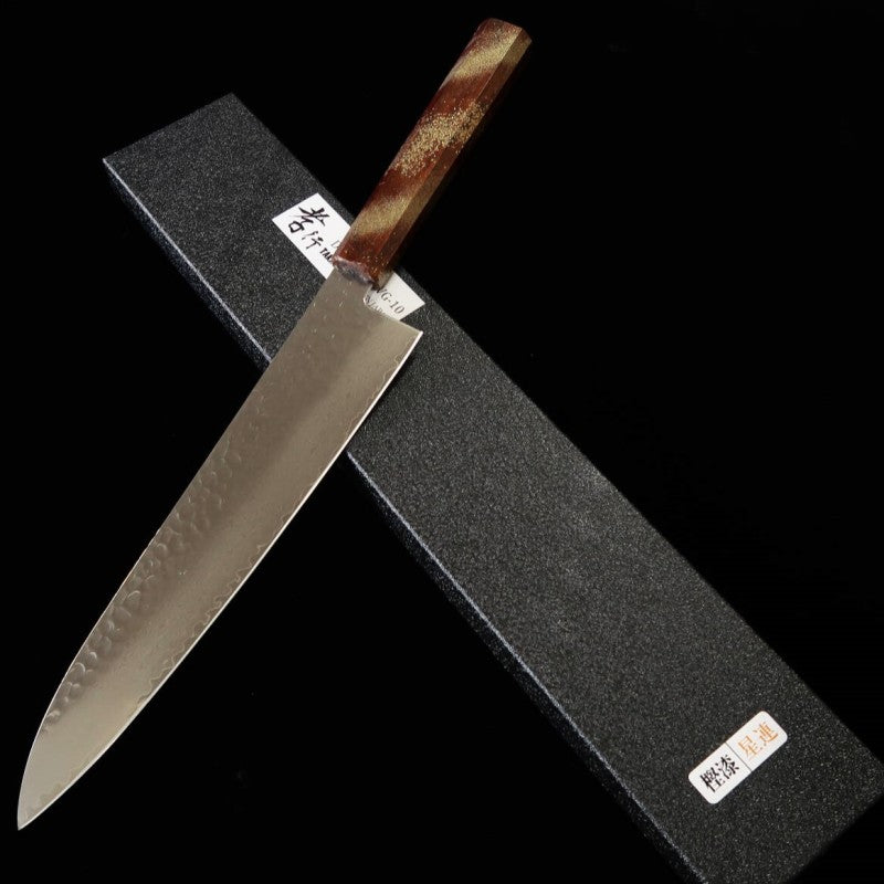 Gyuto Sakai Takayuki VG10 damasco de 33 camada com cabo personalizado (240mm)