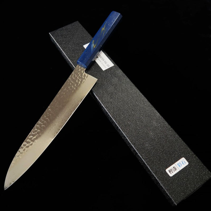 Gyuto Sakai Takayuki Saiseki VG10 martelado com 33 camadas damasco cabo persolanizado (210/240mm)