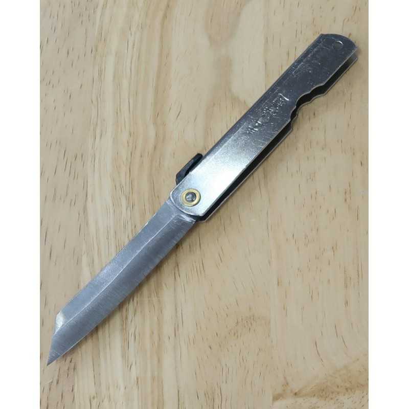 Japanese Folding knife HIGONOKAMI Blue Steel Plated Handle Large (70mm)