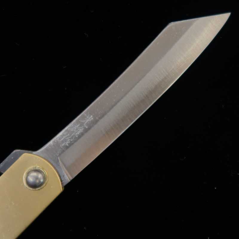 KANEKOMA Higonokami Aogami Incrustation laiton Série du zodiaque - Cheval - (73mm)