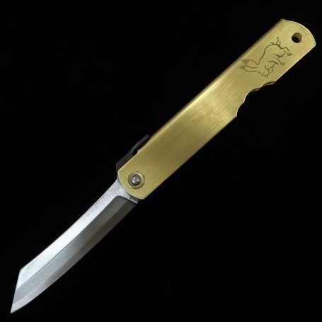 永尾かね駒製作所KANEKOMA 肥後守 青鋼割込 真鍮柄 干支シリーズ - 卯 -(73mm)