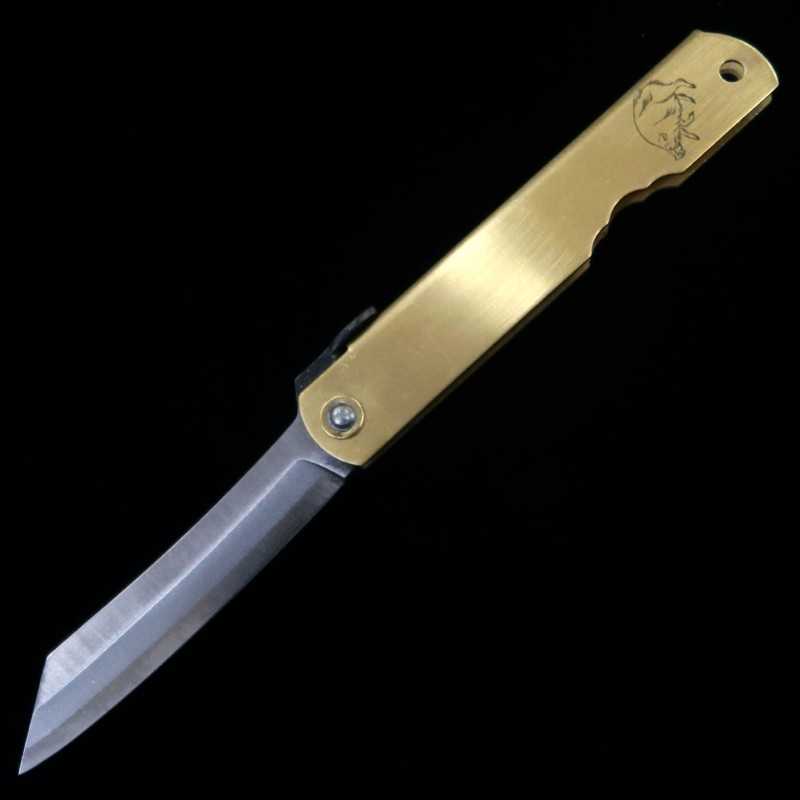 永尾かね駒製作所KANEKOMA 肥後守 青鋼割込 真鍮柄 干支シリーズ - 亥 - (73mm)