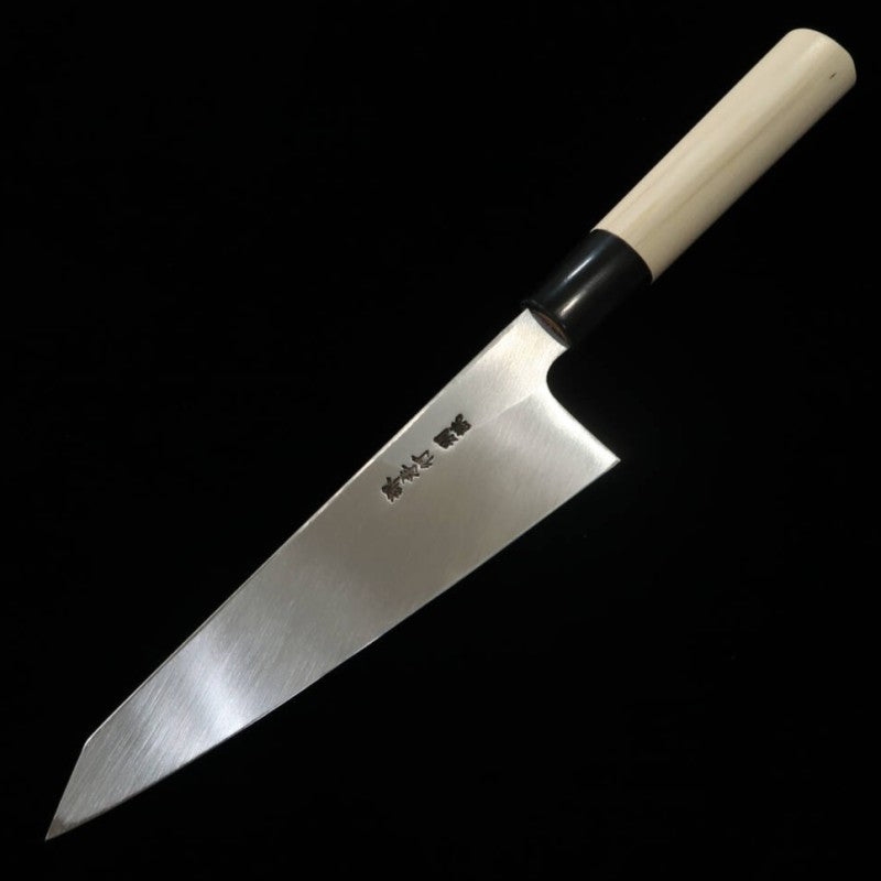 SAKAI TAKAYUKI Wagyurosuki haut de gamme Shirogami n°2 Manche en magnolia type marron (180 mm)