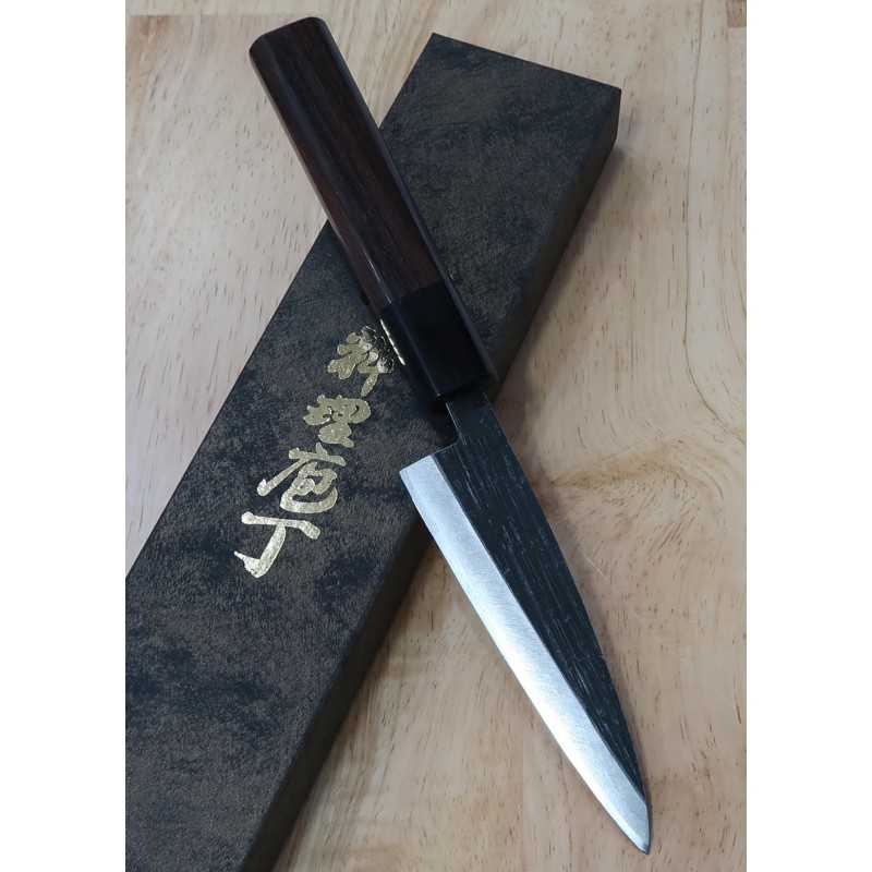Miura Acier Bleu n°2 finition noire Kaizaki manche octogonale en palissandre (120 mm)