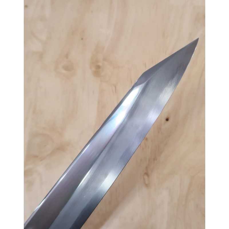 Yanagiba MIURA Obidama VG-10 Flat mirror finish Kansho with double wheel ebony silver wrapping octagonal handle (270/300mm)