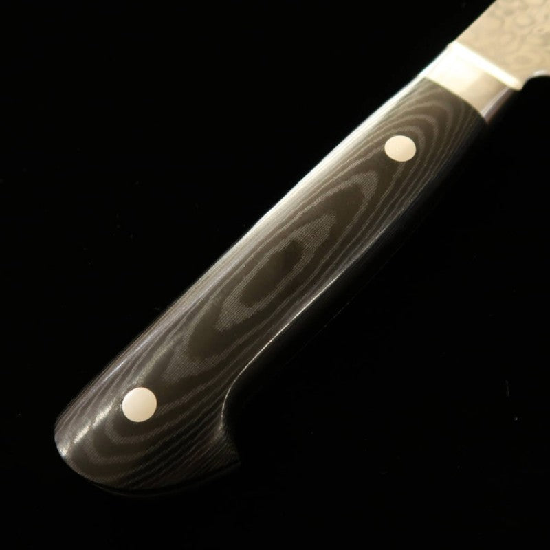 SAKAI TAKAYUKI Gyuto forme Ken Coreless Damas Manche Micarta (190 mm)