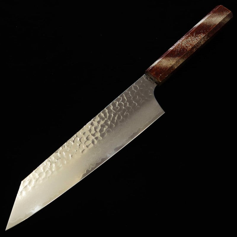 Sakai Takayuki HOSHIREN Gyuto à pointe VG10 Damas 33 couches Manche en chêne laqué (190 mm)