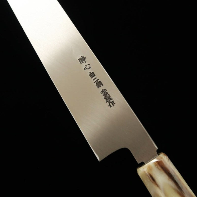 Kiritsuke yanagiba Honyaki SUISIN Por Kenji Togashi Shirogami nº 2 cabo em ébano (300mm)