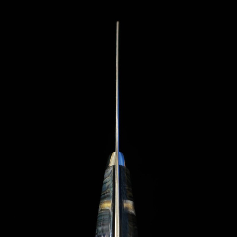 Gyuto NIGARA SG2 Kiritsuke, Polished Hammered Marking, Mother of Pearl Handle (210mm)