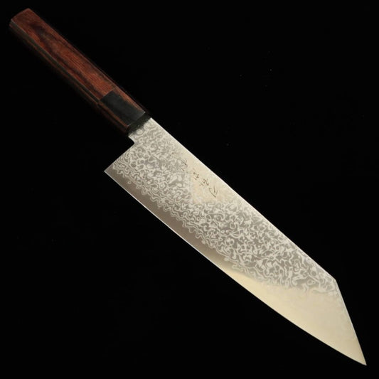 TOSHITAKA 切付 ZDP ダマスカス -Shot - 黒合板柄 (180mm)
