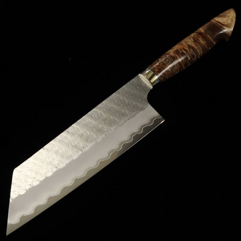 NIGARA SG2 poli, martelé, Nakiri Kirituke, manche custom (180 mm)