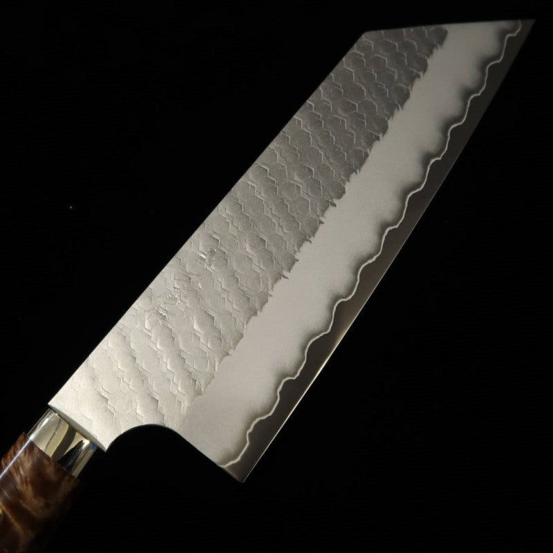 NIGARA SG2 poli, martelé, Nakiri Kirituke, manche custom (180 mm)