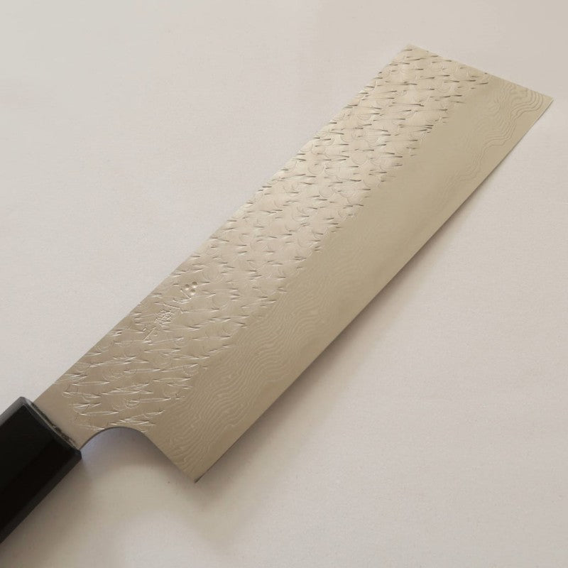 Nigara Hamono NIGARA SPG STRIX, damas martelé, Kiritsuke Nakiri, manche en bois de rose (180 mm)