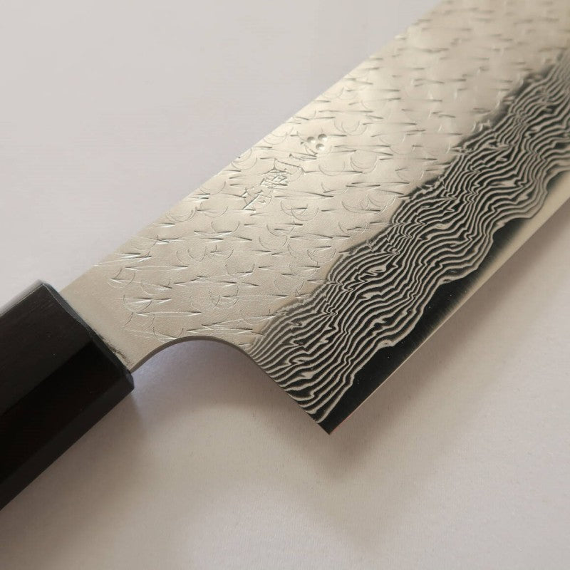 Nigara Hamono NIGARA SPG STRIX, damas martelé, Kiritsuke Nakiri, manche en bois de rose (180 mm)
