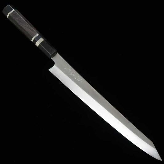 田所刃物 TADOKORO HAMONO 真琴作 鏡面 銀紙三号 切付筋引 黒檀銀巻柄 (270mm)