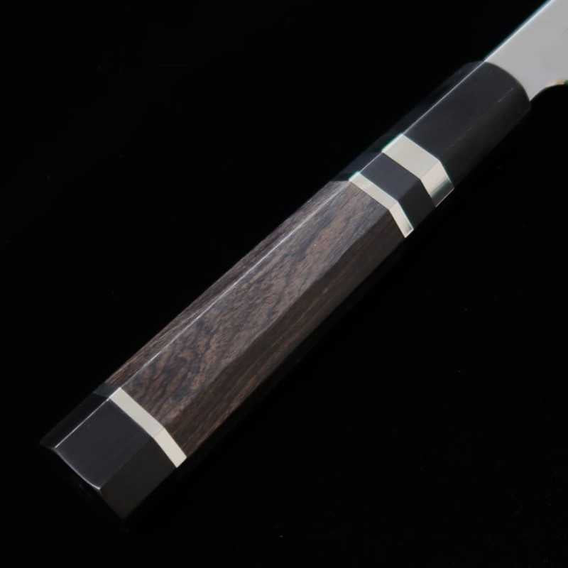 Tadokoro Hamono TADOKORO HAMONO Makoto, acabado espejo, Gin-san número 3, Kirituke Sujihiki, mango de ébano con virola de plata (270 mm)