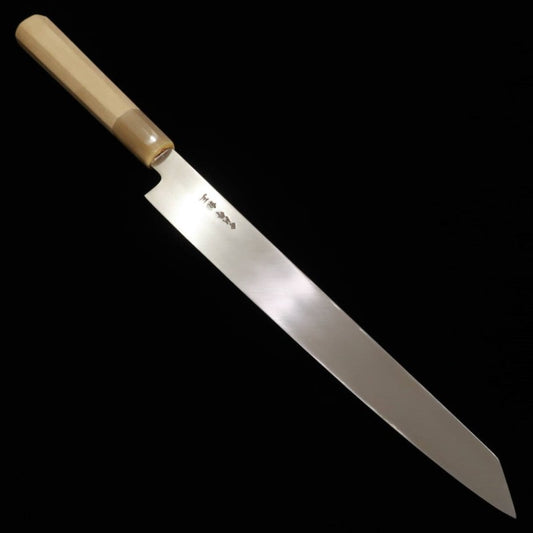 Kiritsuke Yanagiba MIURA Obidama Ginsan Mango octogonal de magnolia, para zurdos (270/300mm)