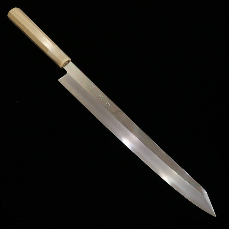 Miura Kiritsuki Yanagiba Obidama Ginsan Mirror Finish Magnolia Handle (300mm)