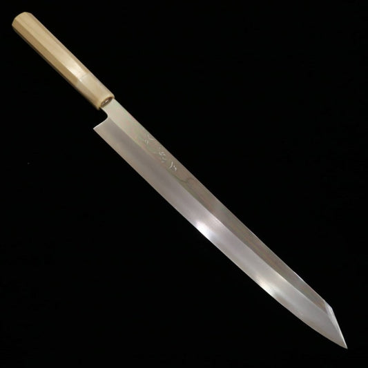 Miura Haï Miura Obidama Kiritsuke Yanagiba finition miroir Gin-san n°3 manche octogonal en magnolia (300 mm)