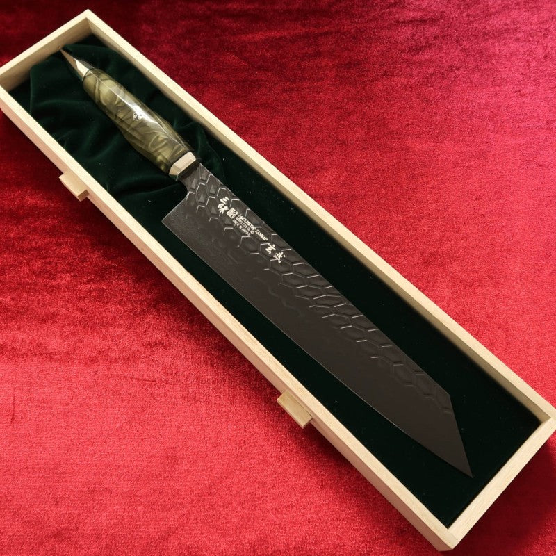 ZANMAI LIMITED EDITION Four Gods Series Genbu Petty/Santoku/Gyuto/Kiritsuki 4-piece set Coreless Steel VG-10/VG-2 Reinforced Acrylic Handle Color: - Green