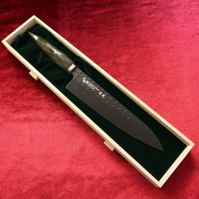 ZANMAI LIMITED EDITION Four Gods Series Genbu Petty/Santoku/Gyuto/Kiritsuki 4-piece set Coreless Steel VG-10/VG-2 Reinforced Acrylic Handle Color: - Green