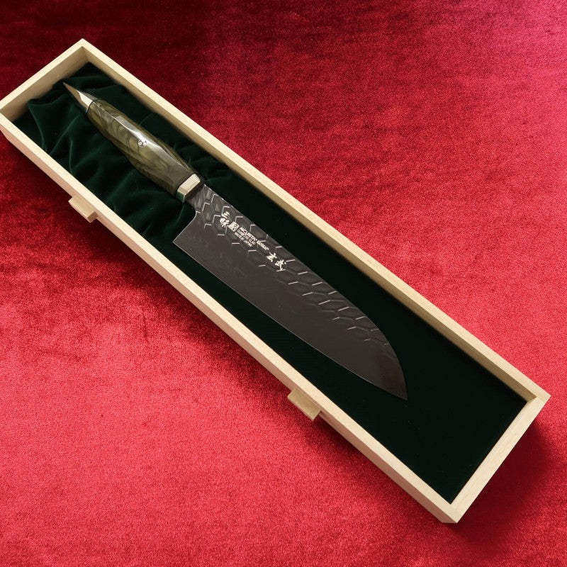 ZANMAI LIMITED EDITION Four Gods Series Genbu Petty/Santoku/Gyuto/Kiritsuki 4-piece set Coreless Steel VG-10/VG-2 Reinforced Acrylic Handle Color: - Green