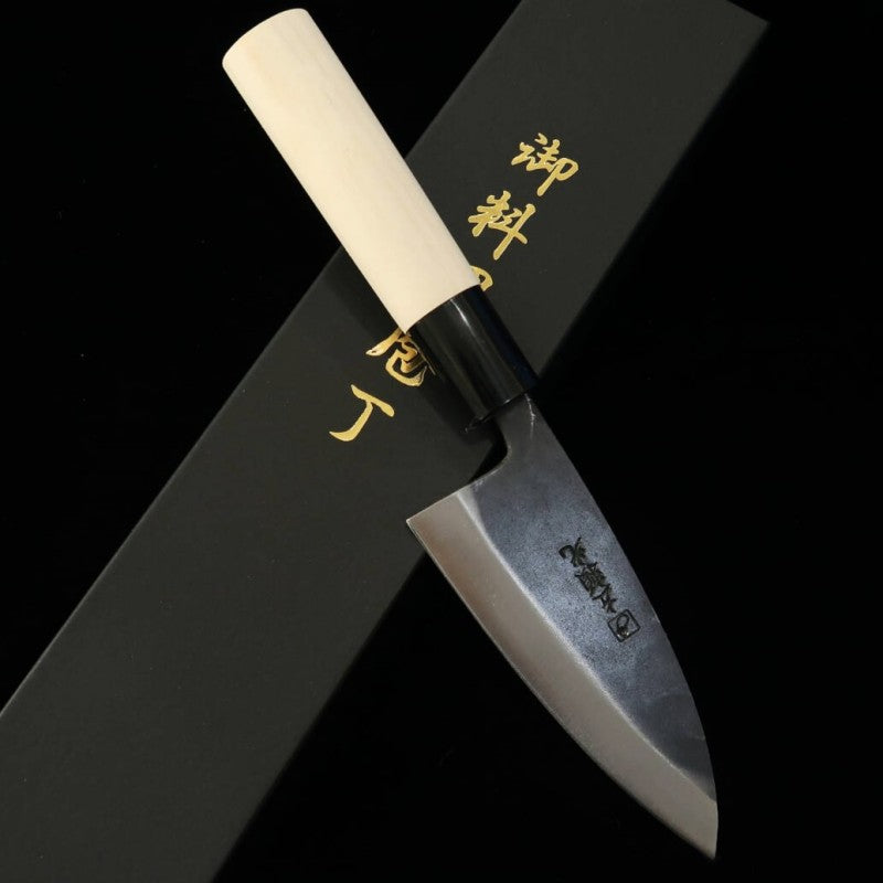 HIDARI YORIMITSU Small Deba SK steel black finish oak handle (120mm)
