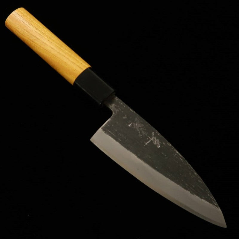 Miura Petit Deba, acier bleu n°2, épaisseur 4 mm, manche en orme (105/120 mm)