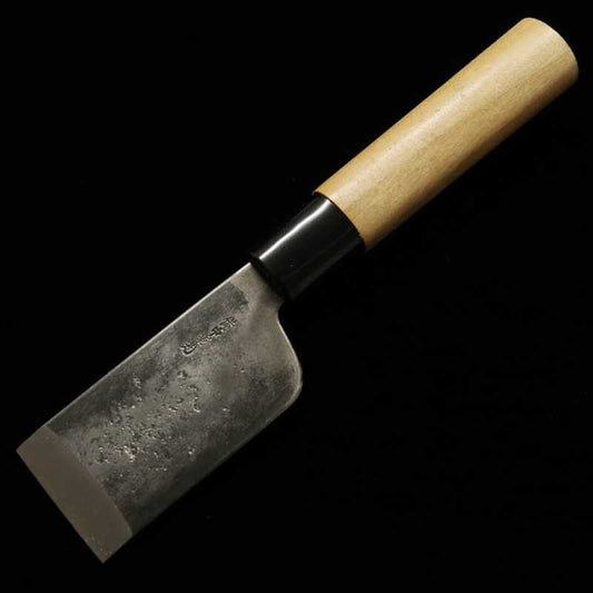 MIWA, acero Shirogami nº1, acabado negro, cuchillo para cuero para zurdos (42 mm)