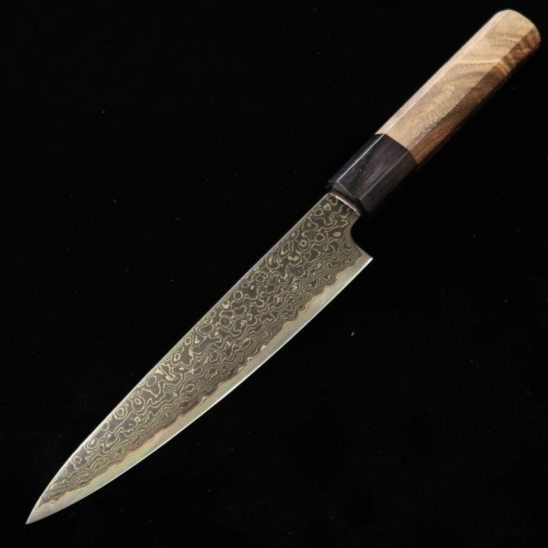 Petty KAGEKIYO ZA-18 damasco ennegrecido, mango octogonal de nogal (150 mm)
