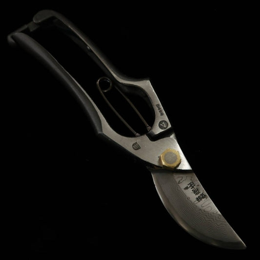 剪定鋏 山形打刃物 飛庄 安来鋼青紙 16層 ダマスカス Aタイプ  (200mm)