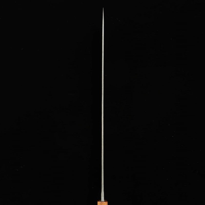Hajime Yorokobi SLD Damas noirci, manche en ébène, Sujihiki à bout arrondi (450 mm)