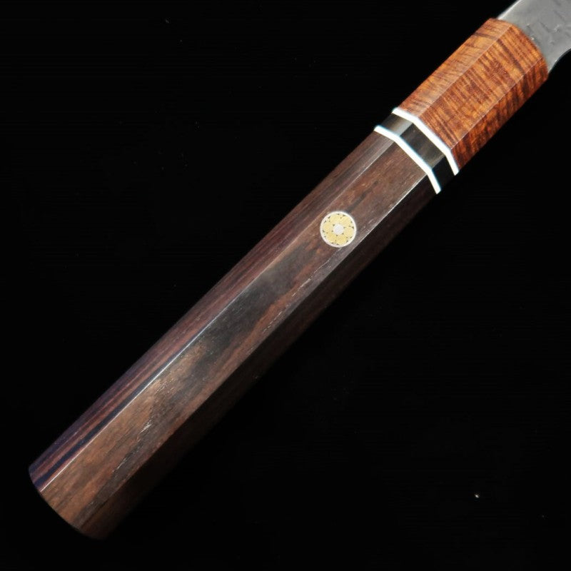 Sujihiki Nigara cabo octogonal de ébano damasco martelado preto (450mm)