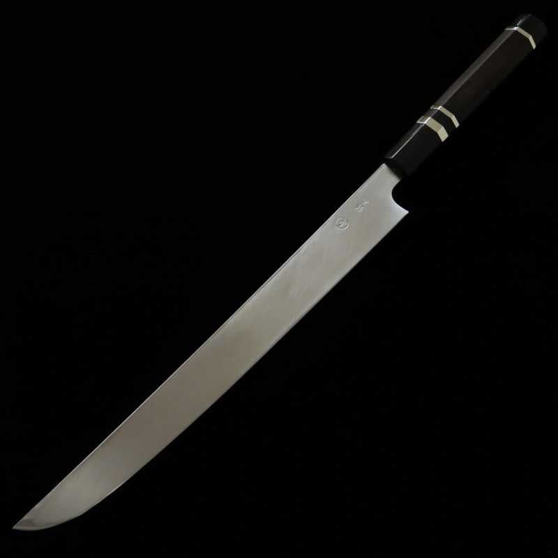 田所刃物 TADOKORO HAMONO 真琴作 鏡面 銀紙三号 先丸蛸引 黒檀柄 (300mm)
