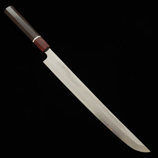 田所刃物 TADOKORO HAMONO 真琴作 鏡面 銀紙三号 先丸蛸引 黒檀柄赤口輪 (300mm)