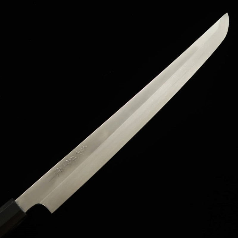 田所刃物 TADOKORO HAMONO 真琴作 鏡面 銀紙三号 先丸蛸引 黒檀銀巻柄 (300mm)