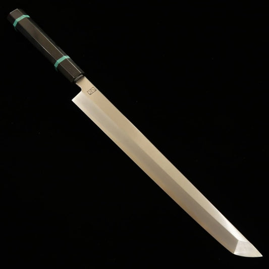 堺菊守 SAKAI KIKUMORI 先丸柳刃 - 煉 - 青紙一号 ターコイズハンドル (300mm)