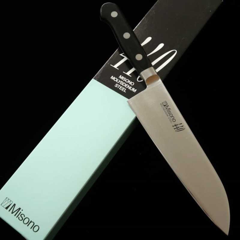 Santoku Misono 440 cabo Madeira compensada laminada preta (180mm)