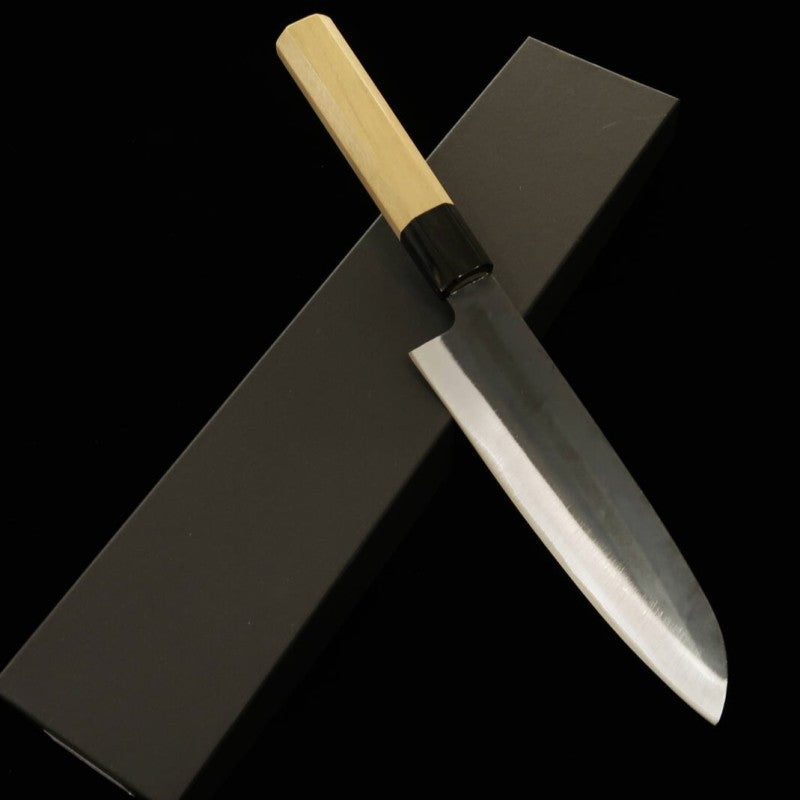 三浦 MIURA 三徳 青紙一号 ステンクラッド 黒打ち 朴水牛柄 (165mm)