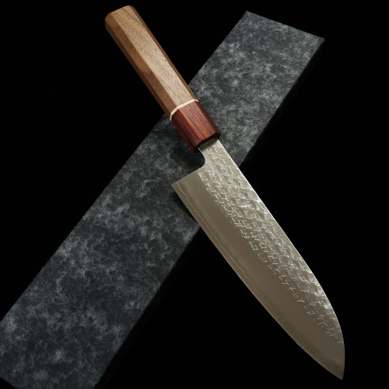 Santoku MIURA Fubuki SG2 Martillado Mango de nogal (170mm)