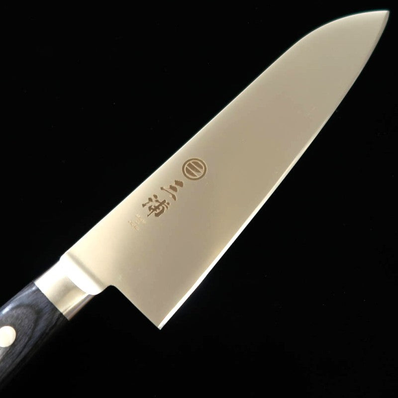 Santoku Miura AUS8 Cabo de madeira compensada azul (180mm)
