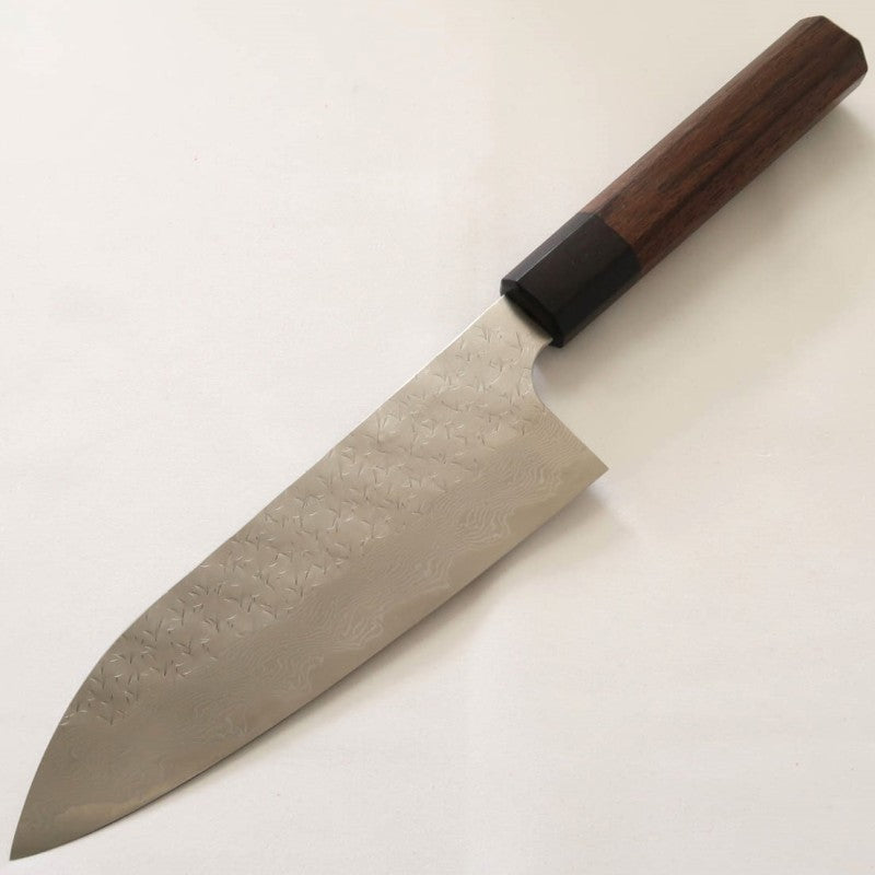 NIGARA SPG STRIX, Damas martelé, Santoku, manche en bois de rose (165mm)