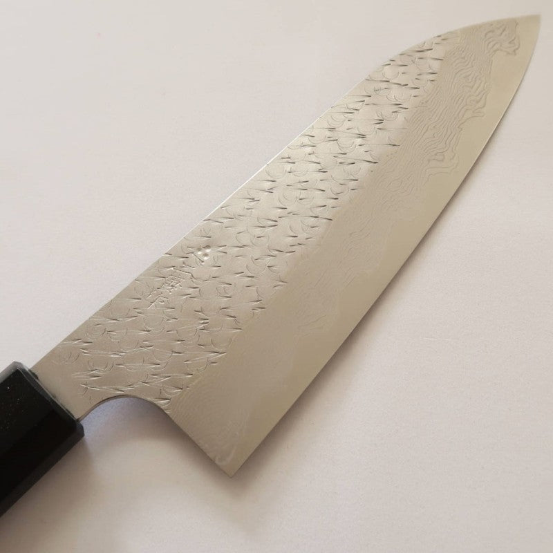 NIGARA SPG STRIX, Damas martelé, Santoku, manche en bois de rose (165mm)