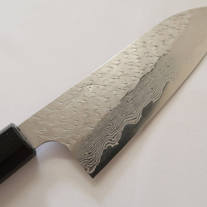 NIGARA SPG STRIX, Damas martelé, Santoku, manche en bois de rose (165mm)
