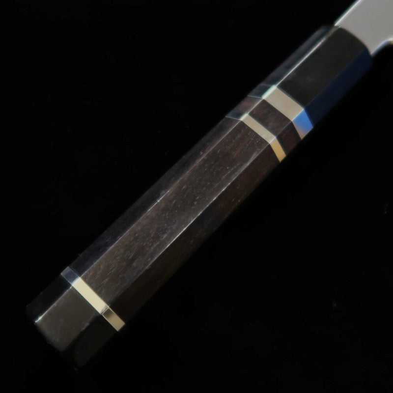 MiuraObidama Gyuto à un seul tranchant, acier bleu n°2, manche ébène avec bague argentée (240 mm)