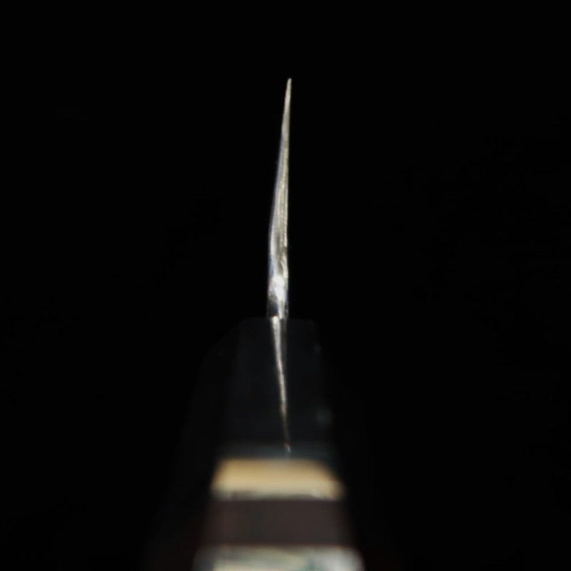 MiuraObidama Gyuto à un seul tranchant, acier bleu n°2, manche ébène avec bague argentée (240 mm)