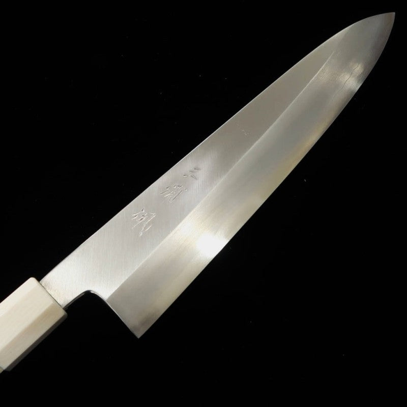 MIURA Obidama, Gyuto à simple biseau, acier Gin-san n°3, manche custom turquoise (240mm)