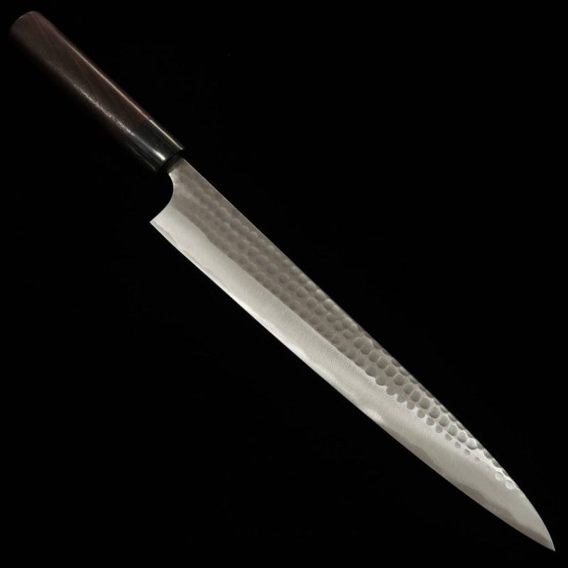 ANRYU cuchillo sujihiki acero Aogami #2 martillado mango de palisandro (270mm)