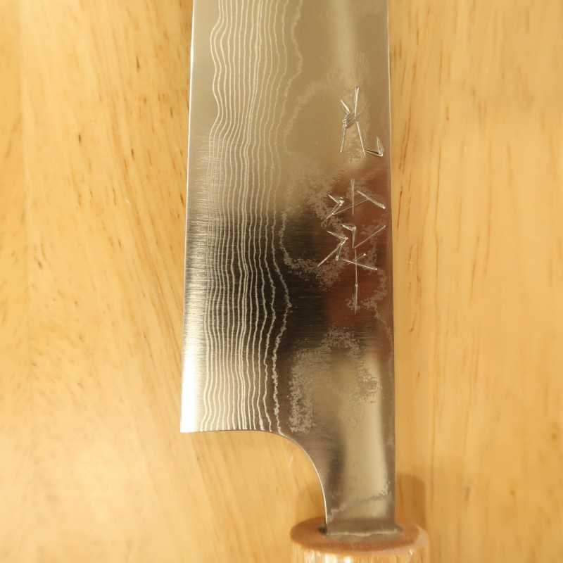 Yuta Katayama YUTA KATAYAMA VG10 Damas Finition polie Sujihiki Manche en palissandre forme châtaigne (240/270 mm)