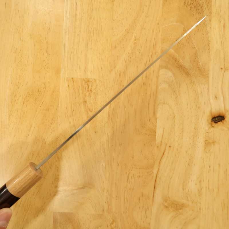Yuta Katayama YUTA KATAYAMA VG10 Damas Finition polie Sujihiki Manche en palissandre forme châtaigne (240/270 mm)
